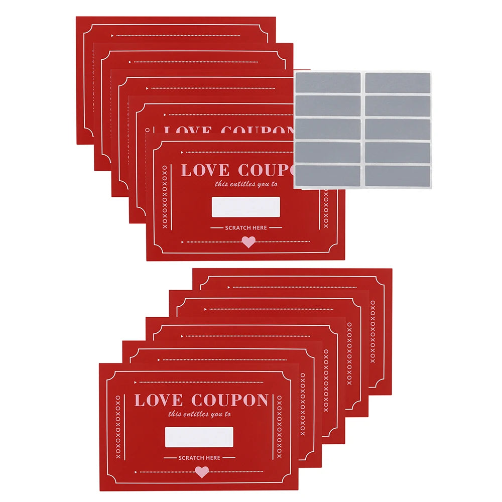 Cartes à Gratter Amour pour Couple 10 ou 20 Coupons Surprise