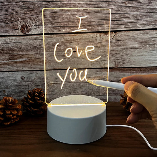 Lampe LED Acrylique Effaçable pour Messages