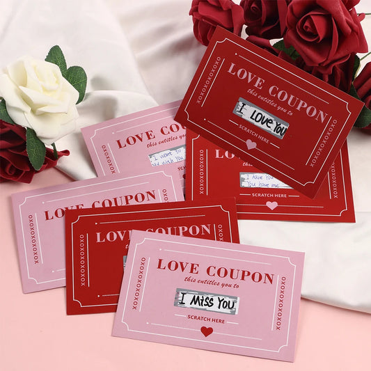 Cartes à Gratter Amour pour Couple 10 ou 20 Coupons Surprise